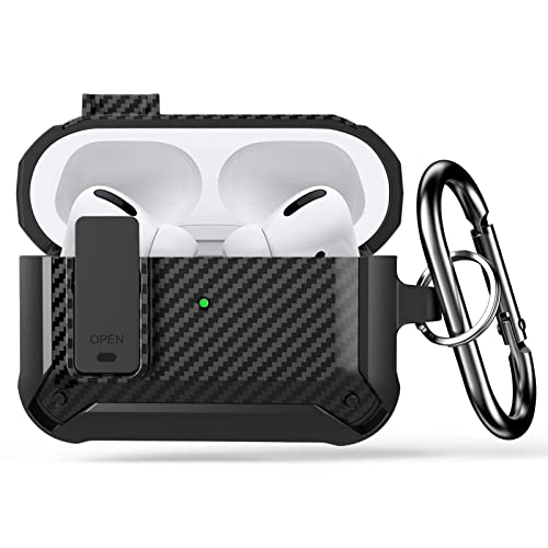 Lopnord Case for Airpod Pro Case Cover with Lock, Compatible for Airpods Pro 2nd Generation_1st Generation Case (2023_2022_2019), Shockproof Cover for iPod Pro Case Men Women(AirPod Pro Not Included)