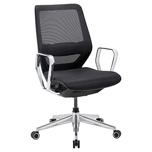 WorkPro® Sentrix Ergonomic Mesh_Mesh Mid-Back Manager Chair, Fixed Arms, Black, BIFMA Compliant