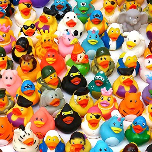 XY-WQ Rubber Duck 50 Pack for Jeeps Bath Toy Assortment - Bulk Floater Duck for Kids - Baby Showers Accessories - Party Favors, Birthdays, Bath Time, and More (50 Varieties)