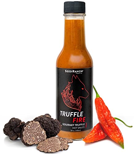 Seed Ranch - Truffle Fire (HOT) - Gourmet Truffle Hot Sauce - Black Truffles, Ghost Pepper, Carolina Reaper, Chili De Arbol - Plant Based, Paleo and Keto Friendly, Gluten Free, Low Carb