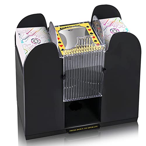 Nileole Cacele 1-6 Decks Automatic Card Shuffler, Battery-Operated for UNO,Phase10, Texas Hold