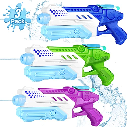 Super Water Guns for Kids Adults - 3 Pack Water Blaster Soaker Squirt Guns - Ideas Gift Toys for Boys Girls Summer Outdoor Swimming Pool Water Fighting Play