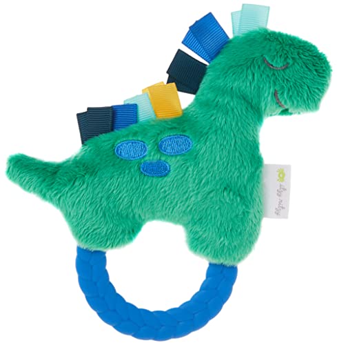 Itzy Ritzy - Ritzy Rattle Pal Plush Rattle Pal with Teether, Dinosaur, (PRT8085)