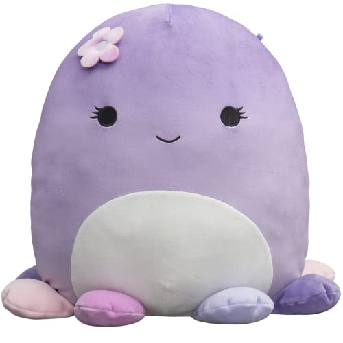 Squishmallows Original 14-Inch Beula Purple Octopus with Multicolored Tentacles - Large Ultrasoft Official Jazwares Plush