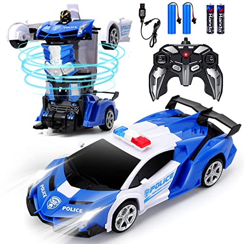 Dolanus Remote Control Car - Transform Robot RC Cars Contains All Batteries: One-Button Deformation and 360 Degree Rotating Drifting, Present Christmas Birthday Gift for Boys_Girls