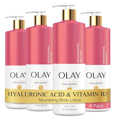 Olay Nourishing & Hydrating Body Lotion for Women with Hyaluronic Acid 17 fl oz Pump Pack of 4