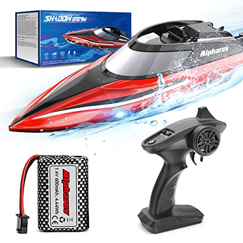 ALPHAREV RC Boat - R308MINI Remote Control Boat for Pool & Lake, 2.4GHz Mini RC Boats for Adults & Children, RC Speed Boat with Rechargeable Battery, Summer Outdoor Water Toys Birthday Gifts for Boys