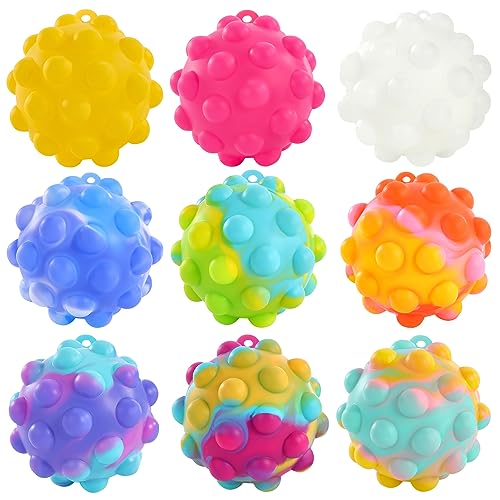 Pop Fidget Toys Ball Its Pop Toy 9 PCS, Party Favors Easter Basket Stuffers Pop Ball It Bulk 3D Squeeze Toys Balls Fidget Toy Sensory Toys Stress Balls Fidgets Packs Kids Toys Toddler Toys