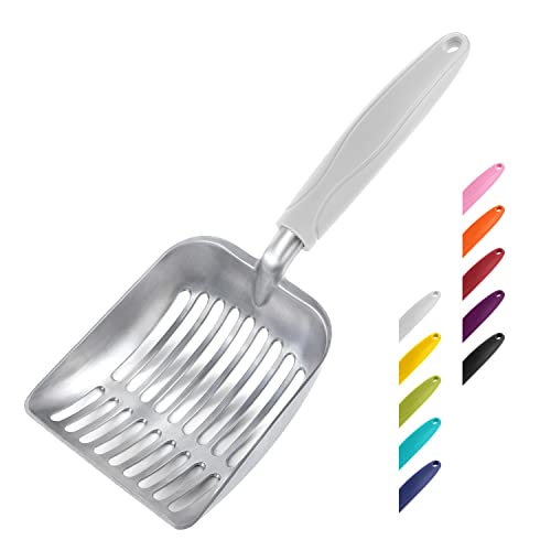 WePet Cat Litter Scoop, Aluminum Alloy Sifter, Kitty Metal Scooper, Deep Shovel, Long Handle, Poop Sifting, Kitten Pooper Lifter, Durable, Heavy Duty, for Litter box