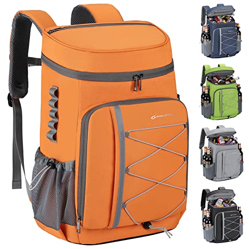 Maelstrom 35 Can Backpack Cooler Leakproof,Insulated Soft Cooler Bag,Beach _ Camping Cooler,Ice Chest Backpack for Travel, Grocery Shopping,Kayaking,Fishing,Hiking,Orange