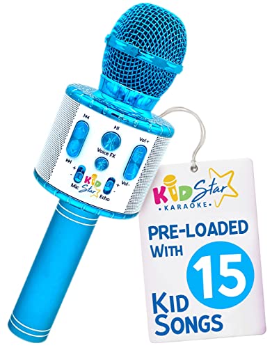 Move2Play, Kids Star Karaoke, Kids Microphone, Bluetooth + 15 Pre-Loaded Nursery Rhymes, Boy & Girls Toy, Gift for 2, 3, 4, 5, 6+ Years Old