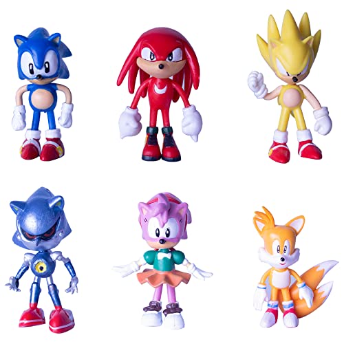 WEWINLE Sonic The Hedgehog Action Figures | 6pcs 2.4