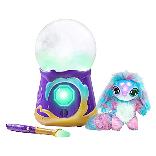 Magic Mixies Magical Misting Crystal Ball with Interactive 8 inch Blue Plush Toy and 80+ Sounds and Reactions, Small Breeds