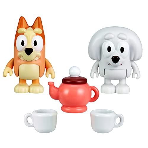 Bluey Figure School Friends 2-Packs: Tea Party - Lila & Bingo, 2.5 inch Figures with Accessories, Multicolor (17343)