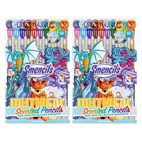 Scentco Mythical Smencils (2 Pack) - Limited Edition - Gourmet Scented Pencils (Graphite HB #2) with Black Finish and Multi-layered Paper Construction, 10 Count - Gifts for Kids, Classroom Rewards