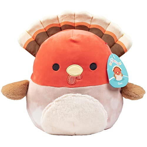 Squishmallows 10" GAVI The Turkey - Official Kellytoy Thanksgiving Fall Plush - Collectible Soft & Squishy Holiday Stuffed Animal Toy - Add to Your Squad - Gift for Kids, Girls & Boys - 10 Inch