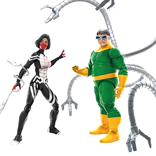 Marvel Legends Series Spider-Man 60th Anniversary Marvelâ€™s Silk and Doctor Octopus 2-Pack 6-inch Action Figures, 9 Accessories (Amazon Exclusive)