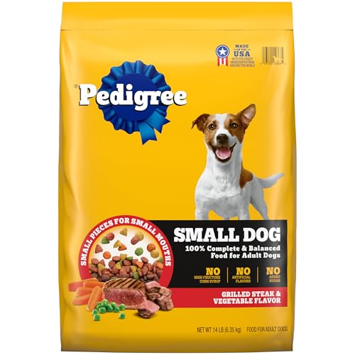 Pedigree Complete Nutrition Adult Small Dog Dry Dog Food, Grilled Steak and Vegetable Flavor, 14 lb. Bag