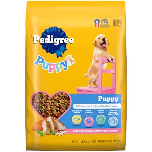 Pedigree Puppy Dry Puppy Food, Chicken, Rice, and Vegetable Flavor, 14 lb. Bag