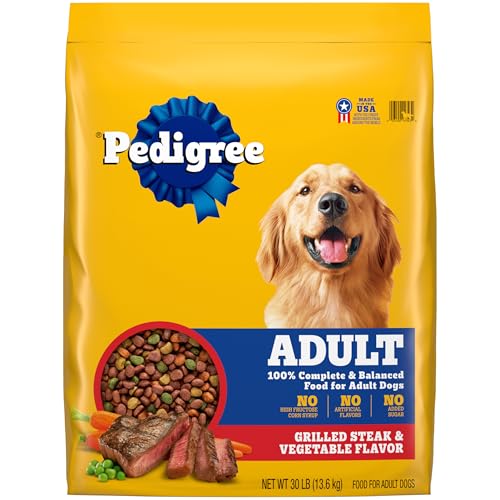 Pedigree Complete Nutrition Adult Dry Dog Food, Grilled Steak & Vegetable Flavor, 30 lb. Bag