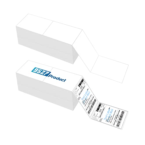 9527 Product 4" x 6" Zebra Fanfold Direct Thermal Shipping Labels,2 Stacks, 4000 Labels White, Perforated (2,000 Labels per Stack)