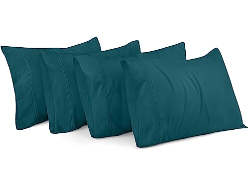 Utopia Bedding Queen Pillow Cases - 4 Pack - Envelope Closure - Soft Brushed Microfiber Fabric - Shrinkage and Fade Resistant Pillow Covers Queen Size 20 X 30 Inches (Queen, Teal)