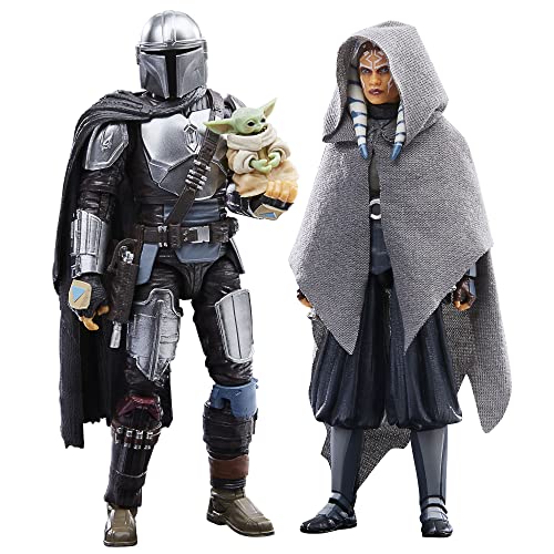 STAR WARS The Black Series The Mandalorian, Ahsoka Tano & Grogu Toy 6-Inch-Scale The Mandalorian Collectible Action Figure 3-Pack, Toys for Kids Ages 4 and Up (Amazon Exclusive)