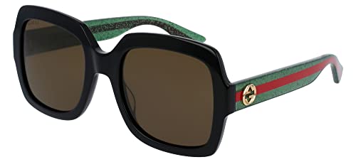 Gucci Square Sunglasses for womens GG0036SN 002 Black_Green_Red 54mm 0036