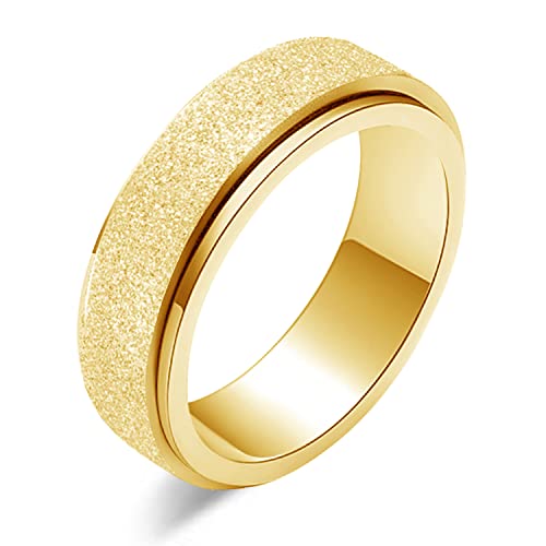 Gold Plated Anxiety Ring Spinner - 6MM Women