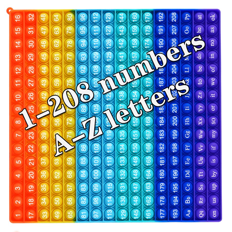 Bubble Toys Relieve Stress and Anxiety Special Education Teachers Various Teaching Operations，Let Children Learn Numbers and Letters unconsciously While Having Fun (A-256 Bubble Letters + Numbers)