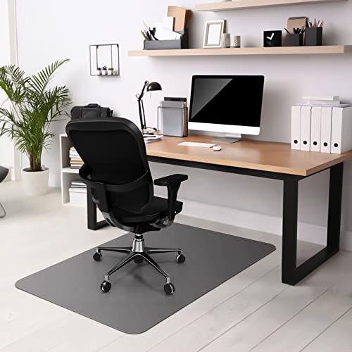 Kuyal Chair mat for Hardwood Floor 36 x 48 inches Rectangle Floor Mats Wood_Tile Protection Mat for Office & Home, Gray