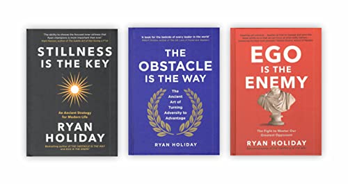 Ryan Holiday 3 Books Collection Set (Ego Is The Enemy, The Obstacle Is The Way, Stillness Is The Key Hardcover)