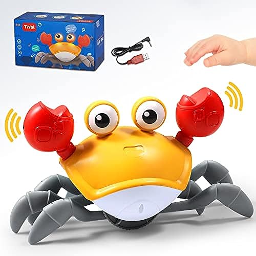 Tiyol Crab Toy with Music Sounds & Lights, Infant Fun Birthday Gift Entertainment Toddler Boy Girl