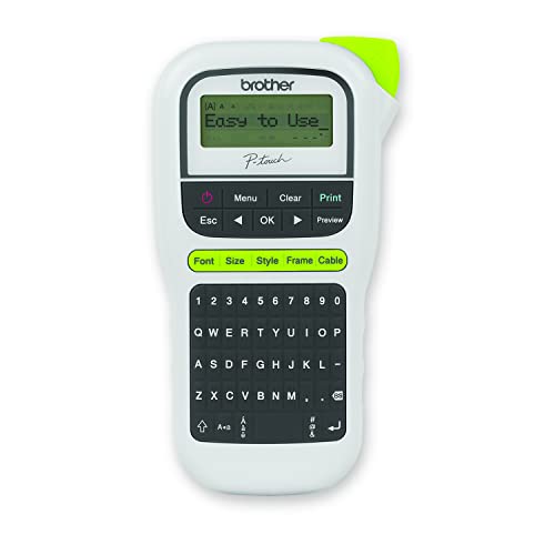 Brother P-Touch, PTH110, Easy Portable Label Maker, Lightweight, QWERTY Keyboard, One-Touch Keys, White (Renewed Premium)