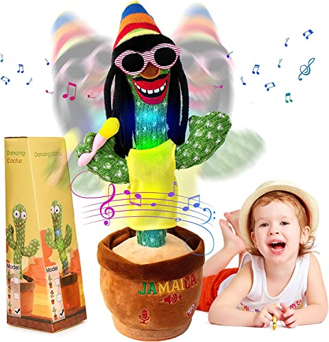 Emoin Dancing Cactus Toy for Baby Toys Boys Girls, Talking Halloween Toy Talking Cactus Toy, Talking Halloween Decor Cactus Repeat What You Say, Cactus Baby Toy Mimicking Glowing Halloween Decor Toy