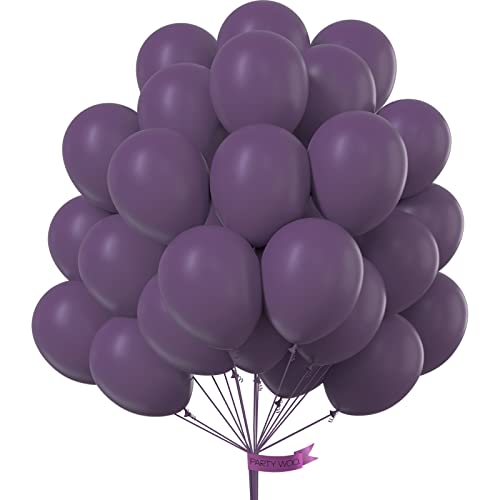 PartyWoo Dusty Purple Balloons, 50 pcs 12 Inch Boho Purple Balloons, Faded Purple Balloons for Balloon Garland Balloon Arch as Party Decorations, Birthday Decorations, Wedding Decorations, Purple-F50