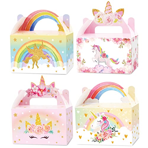 12 Pack Unicorn Party Favor Treat Boxes Unicorn Gift Boxes Party Supplies Rainbow Unicorn Theme Party Candy Goodies Bag Valentine