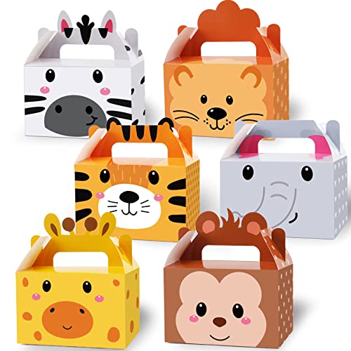 12 Pack Jungle Safari Animals Party Favor Boxes Zoo Animals Theme Happy Birthday Treat Boxes Jungle Safari Party Candy Goodies Valentine