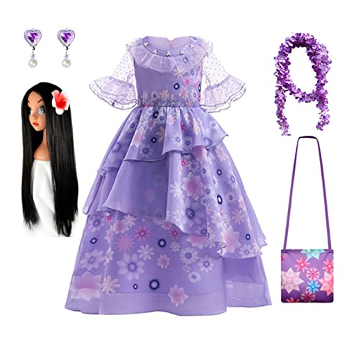 MUABABY Girls Adventure Outfit Cosplay Costume Skirt Set with Accessories (4 Years, Purple 02)