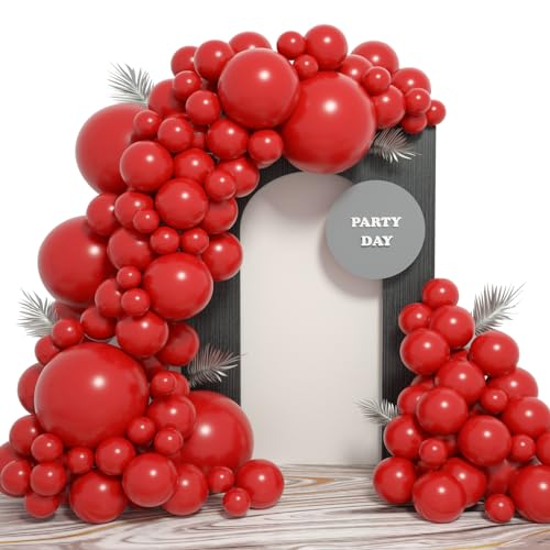 Freechase 100pcs Red Latex Balloons - 5+10 +12 +18 inch Red Balloon Arch Kit Balloon Garland for Birthday Decoration, Children