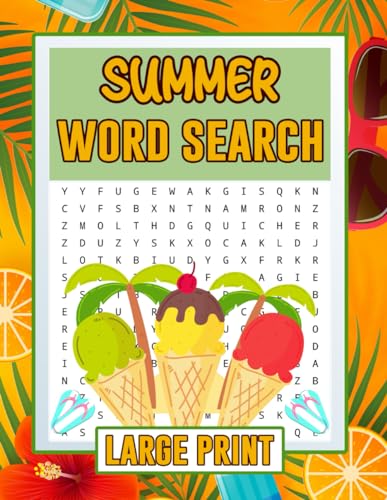 Summer Word Search Large Print: 1200+ Large Print Word Search Puzzle Books For Adults & Seniors To Keep Brain Active