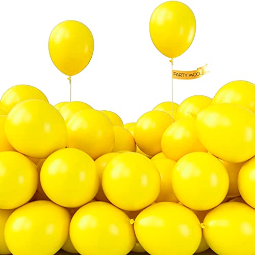 PartyWoo Yellow Balloons, 50 pcs 5 Inch Matte Yellow Balloons, Yellow Latex Balloons for Balloon Garland Balloon Arch as Party Decorations, Birthday Decorations, Baby Shower Decorations, Yellow-Y55