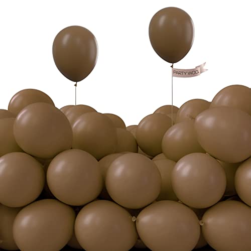 PartyWoo Coffee Brown Balloons, 120 pcs 5 Inch Boho Brown Balloons, Brown Balloons for Balloon Garland or Balloon Arch as Party Decorations, Wedding Decorations, Baby Shower Decorations, Brown-F09