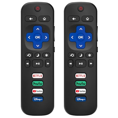 (Pack of 2) Replacement Remote Control Only for Roku TV, Compatible for TCL Roku_Hisense Roku_Onn Roku_Philips Roku Smart TVs(Not for Stick and Box)