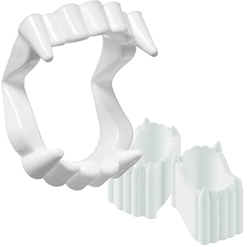 The Dreidel Company Halloween White Teeth Fangs Teeth, Costume, Funny Halloween Dress-Up, Pretend Play Decoration (100-Pack)