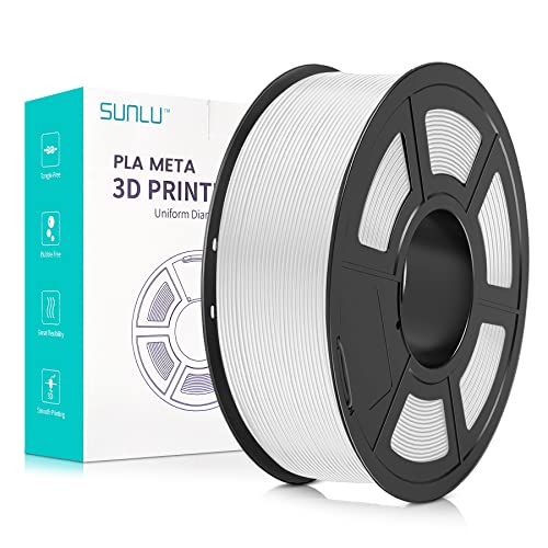 SUNLU PLA Filament 1.75mm White 1KG, Neatly Wound PLA Meta 3D Printing Filament, Tougher and Fast Printing, Dimensional Accuracy +_- 0.02 mm, 1KG Spool(2.2lbs), Fits for Most FDM 3D Printers