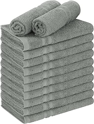 Utopia Towels Cotton Bleach Proof Salon Towels (16x27 inches) - Bleach Safe Gym Hand Towel (12 Pack, Grey)