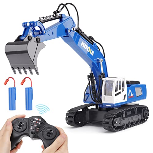 Remote Control Excavator Toys for Boys - PREBOX Rc Excavators Metal Shovel for Kids Age 4-7 8 9 10 Year Old, Birthday Gifts Ideas, 1_18 Scale 2.4Ghz