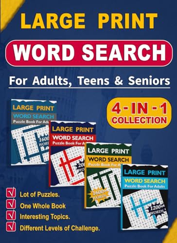 Word Search for Adults ( Large Print ): Large Print Word Search Puzzle Book for Seniors, Adults & Teens. Themed Word Find Puzzles. Activity Book & Brain Games for Adults