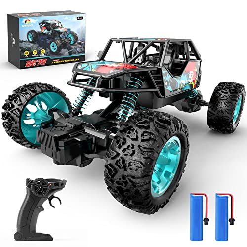 DEERC DE70 Remote Control Truck W_Metal Shell, 60+ Mins, 2.4G, 1:22 RC Cars Crawler for Boys, Monster Trucks, Toy Vehicle Car Gift for Kids Adults Girls